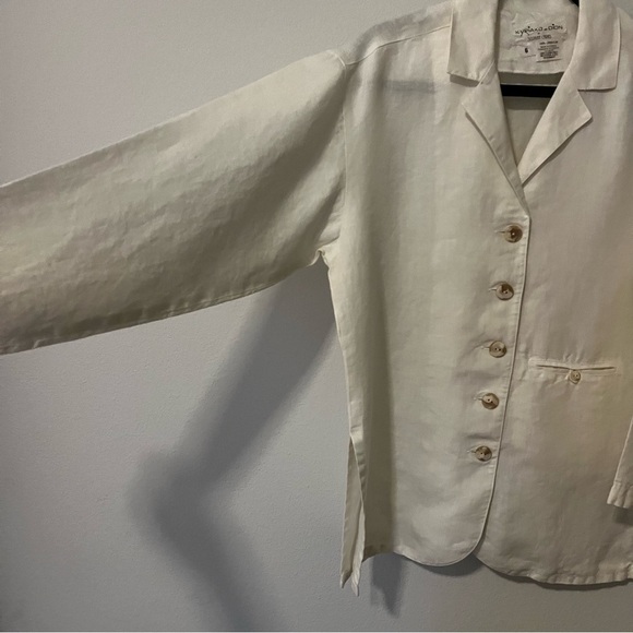 Kyriako & Dion by Stephan Caras Vintage Linen Button-up Oversized Jacket Tunic 6 - Picture 7 of 8